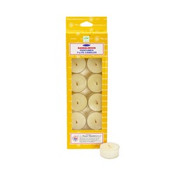 Perfumed T-Lite Candles SANDALWOOD, Satya (Ароматические чайные свечи САНДАЛОВОЕ ДЕРЕВО, Сатья), набор 12 шт.