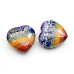Сердце из самоцветов (7 чакр) 30*30*14мм, 17г