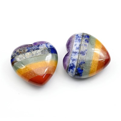 Сердце из самоцветов (7 чакр) 30*30*14мм, 17г