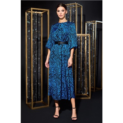 DiLiaFashion 0674 мультидизайн_синий, Платье