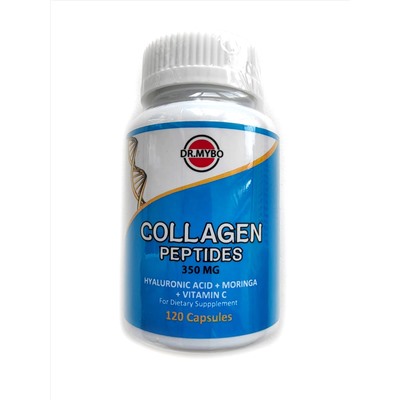 COLLAGEN PEPTIDES Hyaluronic Acid + Moringa + Vitamin C, Dr.Mybo (ПЕПТИДЫ КОЛЛАГЕНА гиалуроновая кислота + моринга + витамин C), 120 капс.