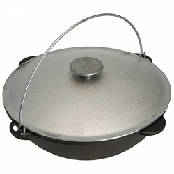 Казан чугунный походный татарский 8 л с алюминиевой крышкой 360 мм "Туризм" 1608-6