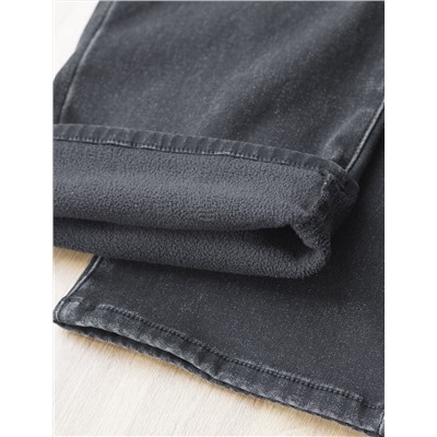 Джинсы утепленные прямые из эластичного денима с мягким флисом