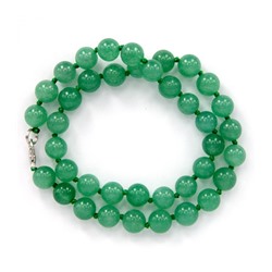 Бусы из натурального камня НЕФРИТ - достижение поставленной цели, победа, карьерный рост (бусины по 9-10 мм., длина 44-46 см.), 1 шт.