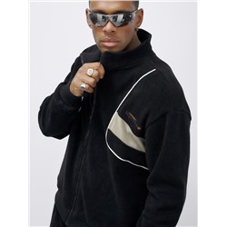 Спортивный костюм мужской демисезонный на флисе черного цвета 329Ch