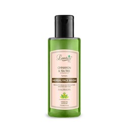 CINNAMON & TEA TREE Face Wash, Luster (КОРИЦА И ЧАЙНОЕ ДЕРЕВО травяной гель для умывания без сульфатов и парабенов С ЭФИРНЫМ МАСЛОМ ЛАЙМА, Ластер), 110 мл.