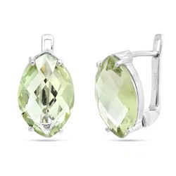 Серьги из серебра зеленый аметист, Арин