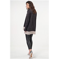 Туника трикотажная свободная с люрексом черная