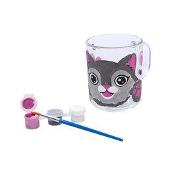 Кружка под роспись «Котик» с красками