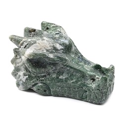 Дракон из камня агат моховой 110*68*61мм, 519г