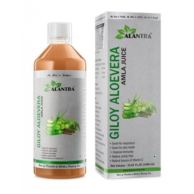 GILOY ALOE VERA AMLA Juice, Alantra (Аюрведический сок ГИЛОЙ АЛОЭ ВЕРА и АМЛА повышение иммунитета, Алантра), 1000 мл.