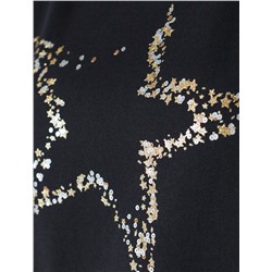 Нарядная футболка с блестящим принтом