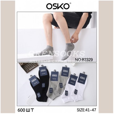 МУЖСКИЕ ОДНОТОННЫЕ УКОРОЧЕННЫЕ НОСКИ ХЛОПОК 100% АССОРТИ OSKO B2329