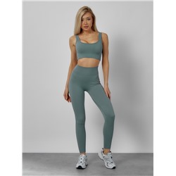 Спортивный костюм для фитнеса женский бирюзового цвета 20006Br