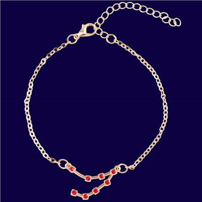 Браслет созвездие КОЗЕРОГ (рубиновый), Giftman, 1 шт.