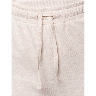 Прямые брюки из фактурного трикотажа в рубчик