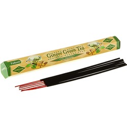 Tulasi GINGER GREEN TEA Dual Fragrance Incense Sticks, Sarathi (Туласи благовония ИМБИРЬ ЗЕЛЕНЫЙ ЧАЙ, Саратхи), уп. 20 палочек.