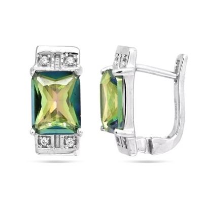 Серьги из серебра мистик кварц синий, Эстель2
