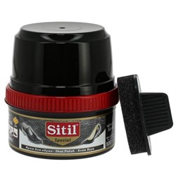 SITIL Крем-блеск д/обуви (с губкой) 200мл Черный