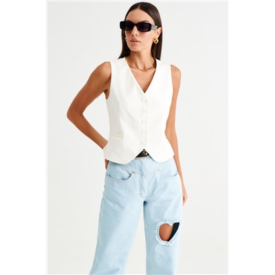 MUA 43-283-white, Брюки,  Жакет,  Жилет