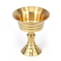 Лампадка ФИГУРНАЯ МАЛАЯ (латунь, высота 4,4 см., диаметр чаши 3,8 см.), 1 шт.