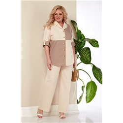Anastasia 1000 кремовый, Брюки,  Блуза
