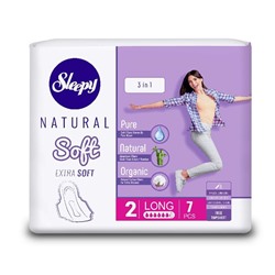 SLEEPY NATURAL Прокладки гигиен. Soft классик Длинные 6к. 7шт (Турция) АКЦИЯ! СКИДКА 15%