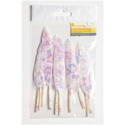 Перья декоративные 15*2,2 см (10 шт) "Цветы"