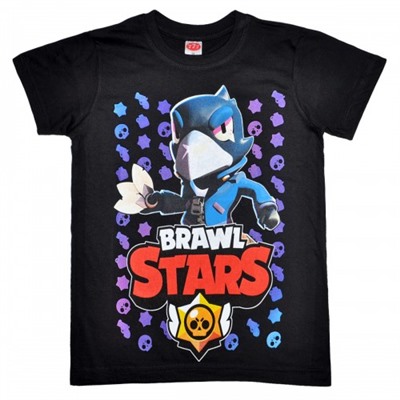 Футболка подростковая "Brawl Stars - Ворон" (черный)