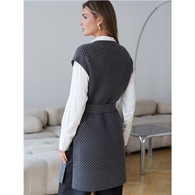 Удлиненный жилет из пряжи с кашемиром