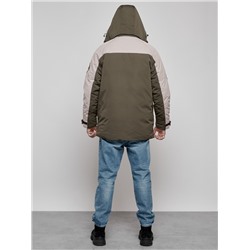 Куртка мужская зимняя с капюшоном молодежная цвета хаки 88906Kh