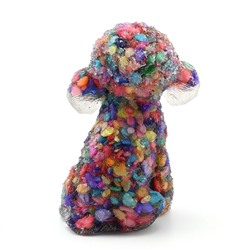 Фигурка из смолы с кошачим глазом "Пудель" 75*60*100мм