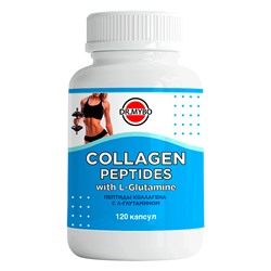 COLLAGEN PEPTIDES with L-Glutamine, Dr.Mybo (ПЕПТИДЫ КОЛЛАГЕНА с L-Глутамином, супер комплекс), 120 капс.