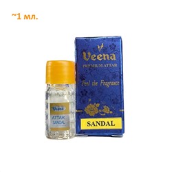 SANDAL Concentrated Apparel Perfume, Veena (Концентрированный индийский парфюм для одежды САНДАЛ), примерно, 1 мл.