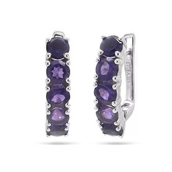 Серьги из серебра аметист, Джоли