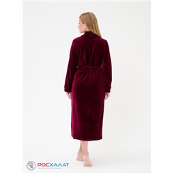 Женский велюровый халат с шалькой темно-бордовый ВМ-02 (13)