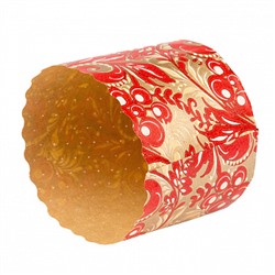 Мини-формы для кулича "Красно-золотая" d=7 см, набор 10 шт