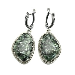 Серьги серафинит 21*30мм