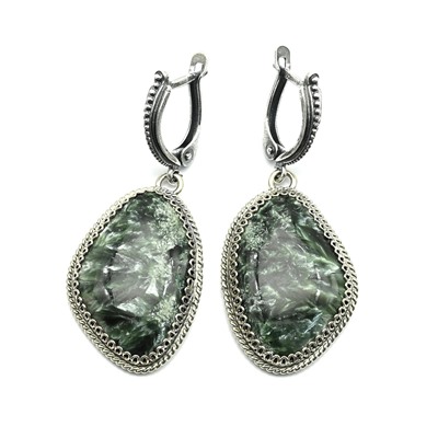 Серьги серафинит 21*30мм