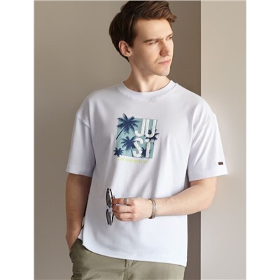 Свободная футболка  с авторским принтом