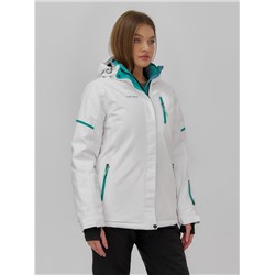 Горнолыжная куртка женская зимняя белого цвета 01_1Bl