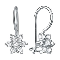 Серьги из серебра куб.циркон., Л-10091
