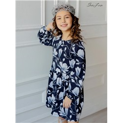 Платье Моана  подснежники на синем