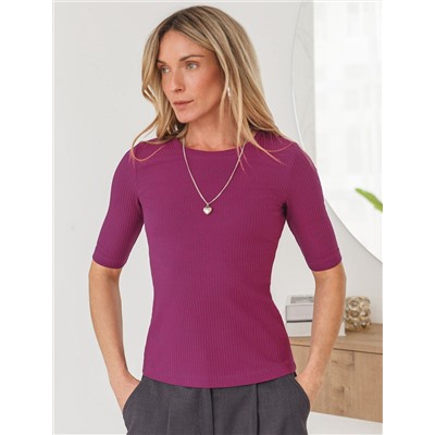 Футболка из трикотажа в широкий рубчик