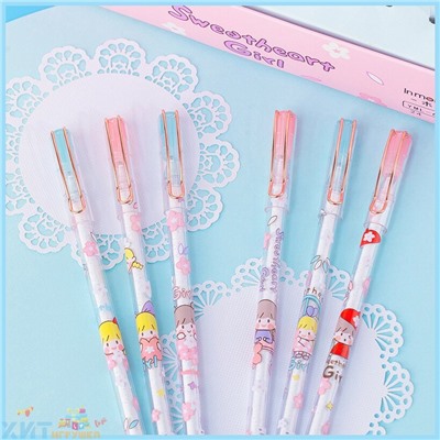 Набор из 2-х чёрных гелевых ручек в кармашке KAWAI GIRL YML-6645, YML-6645