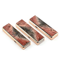 Зажигалка подарочная USB с накладкой из яшмы 84*25*12мм.