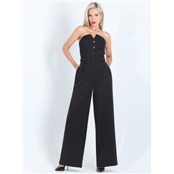 Брюки-палаццо черные с защипами