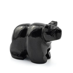 Медвежонок из нефрита черного 44*42*37мм, 63г