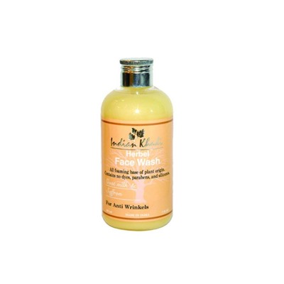 Face Cleanser GOAT MILK & SAFFRON, Indian Khadi (Гель для умывания КОЗЬЕ МОЛОКО И ШАФРАН, Против морщин, Индиан Кхади), 200 мл.