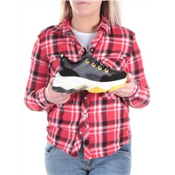 DHJ02-1 BLACK/YELLOW Кроссовки женские (нат.кожа, нат.замша, плащевка) размер 38